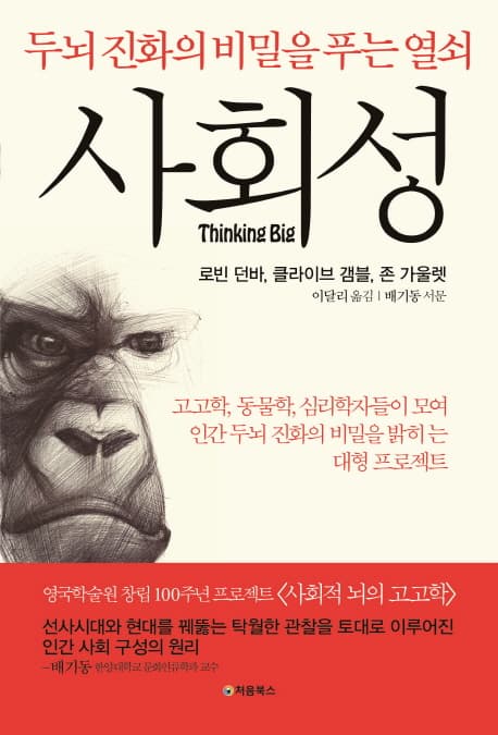 사회성 : 두뇌진화의 비밀을 푸는 열쇠 표지