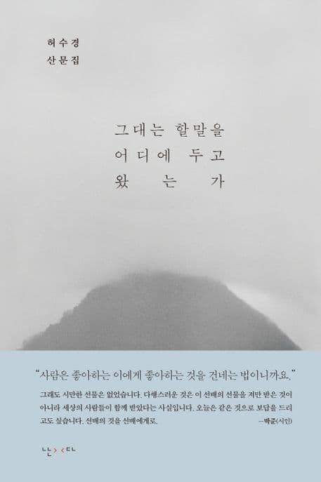 그대는 할말을 어디에 두고 왔는가 : 허수경 산문집 표지