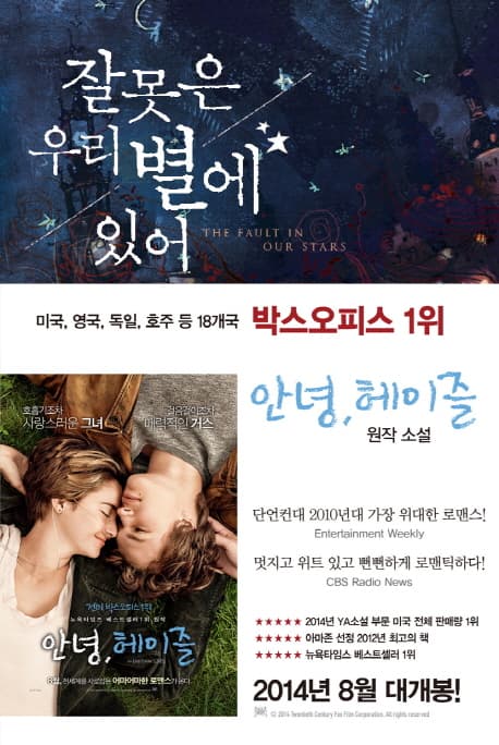 잘못은 우리 별에 있어  : 존 그린 장편소설 표지