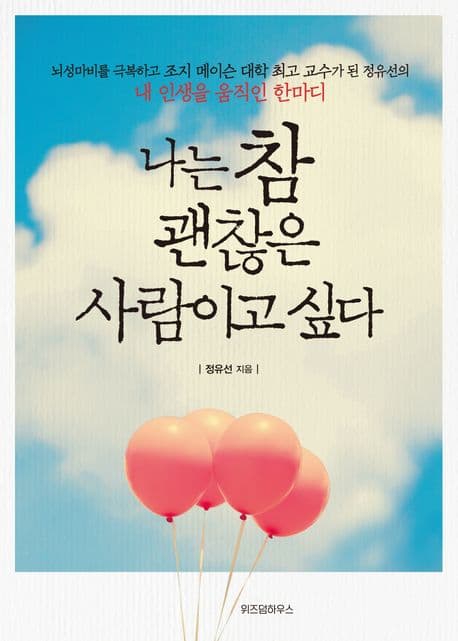 나는 참 괜찮은 사람이고 싶다  : 뇌성마비를 극복하고 조지 메이슨 대학 최고 교수가 된 정유선의 내 인생을 움직인 한마디 표지
