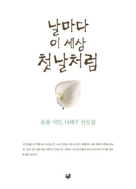 날마다 이 세상 첫날처럼  : 풀꽃 시인, 나태주 산문집 표지