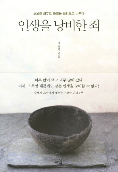 인생을 낭비한 죄 : 고뇌를 화두로 좌절을 희망으로 바꾸다 표지