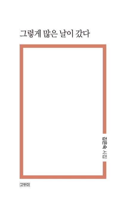 그렇게 많은 날이 갔다 : 김은숙 시집 표지