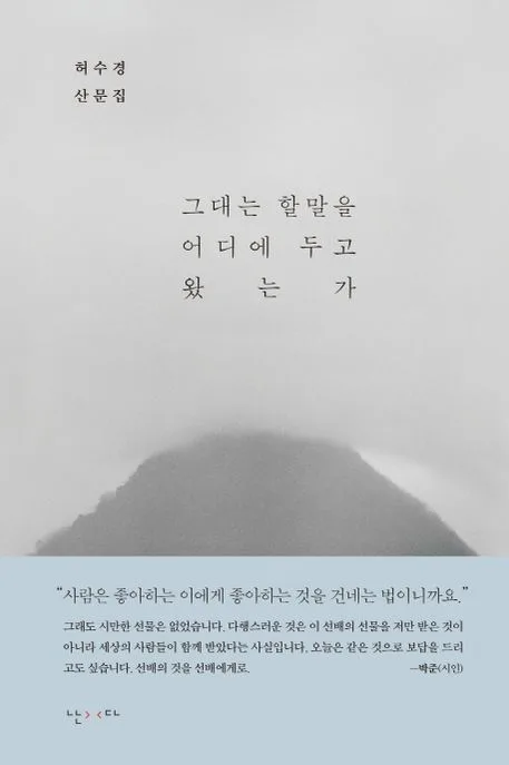 그대는 할말을 어디에 두고 왔는가 : 허수경 산문집 표지