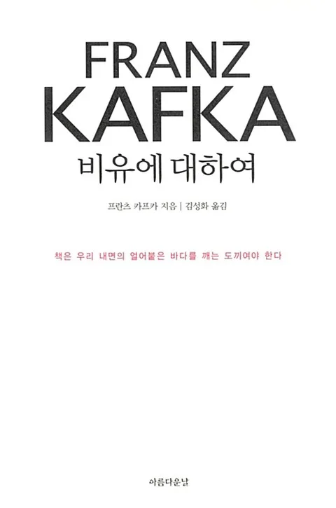 카프카, 비유에 대하여 : 책은 우리 내면의 얼어붙은 바다를 깨는 도끼여야 한다 표지
