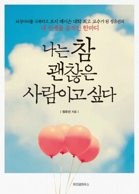 나는 참 괜찮은 사람이고 싶다 : 뇌성마비를 극복하고 조지 메이슨 대학 최고 교수가 된 정유선의 내 인생을 움직인 한마디 표지