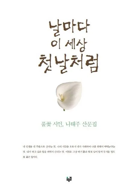 날마다 이 세상 첫날처럼 : 풀꽃 시인, 나태주 산문집 표지